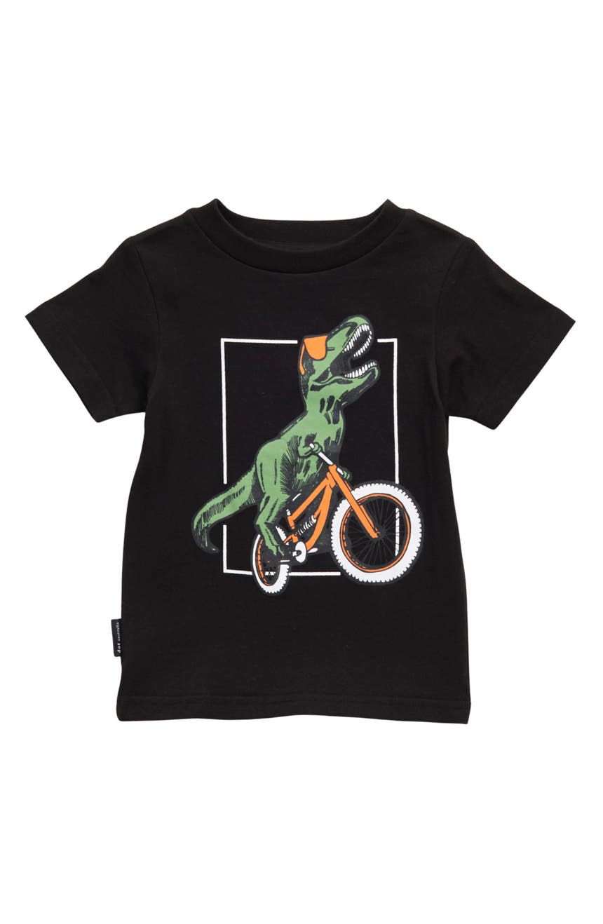 Biker Dinosaur Cotton Graphic T-Shirt Dot Australia
