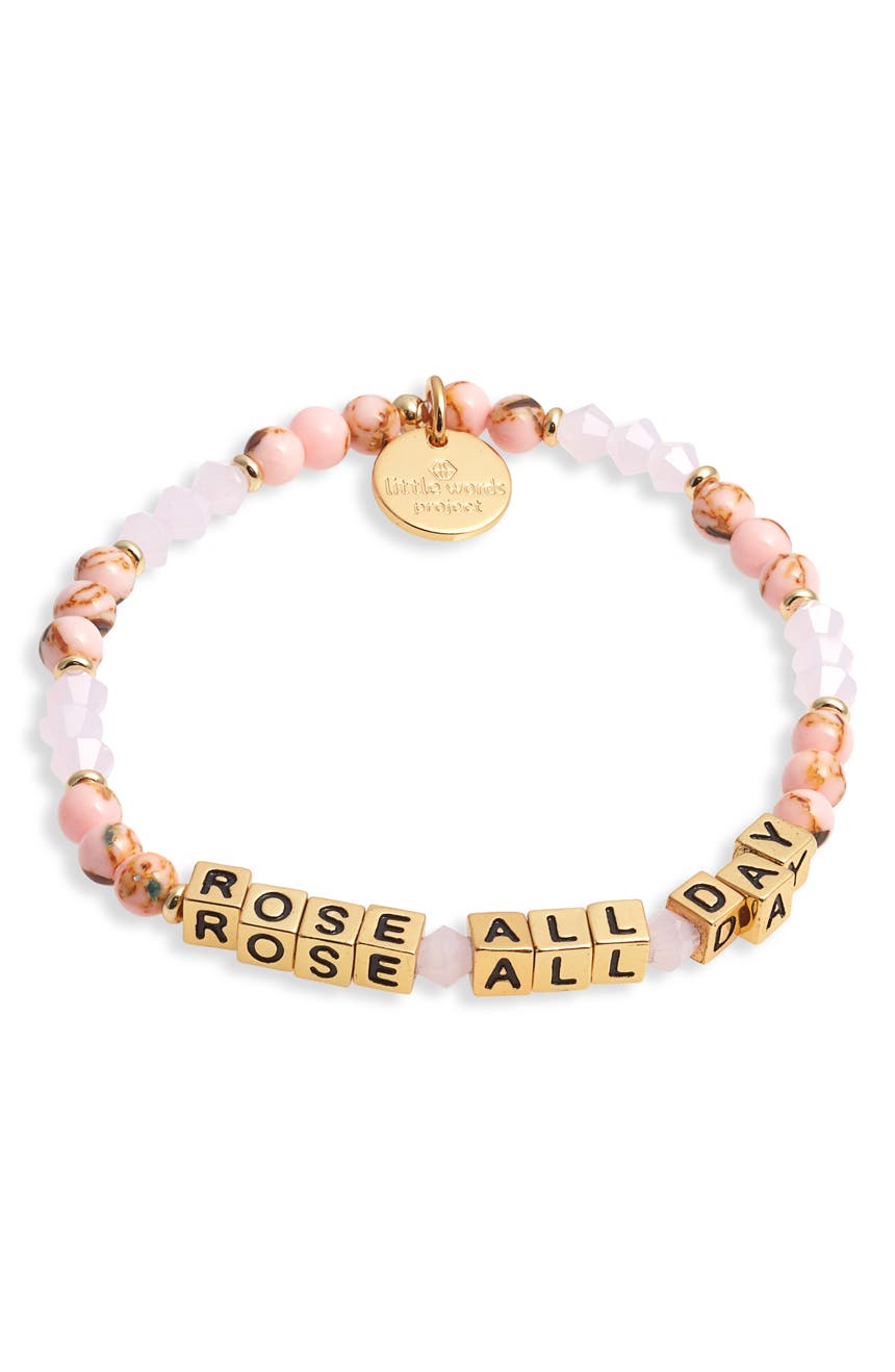 Rosé All Day Beaded Stretch Bracelet LITTLE WORDS PROJECT
