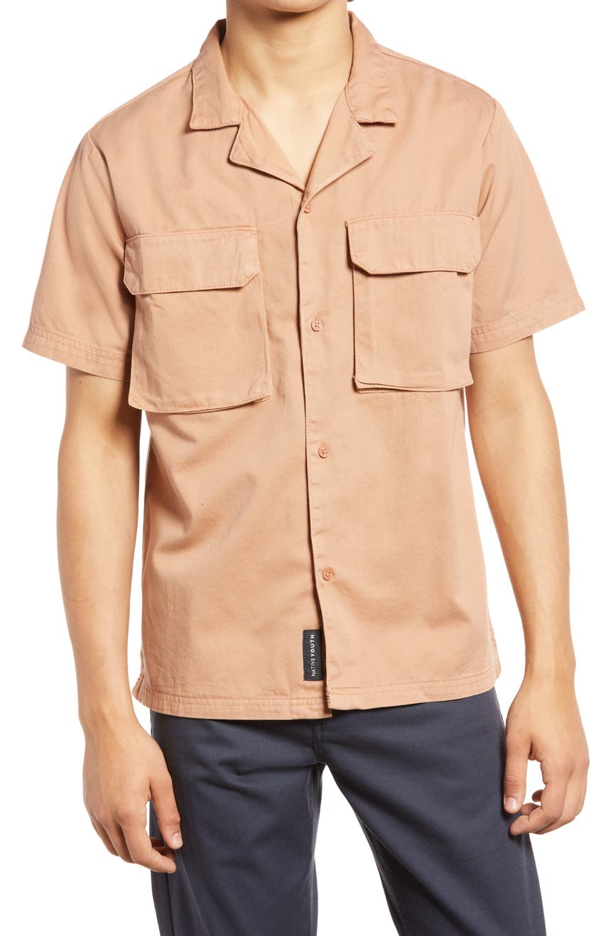 Хлопковая рубашка на пуговицах с карманом 3D NATIVE YOUTH