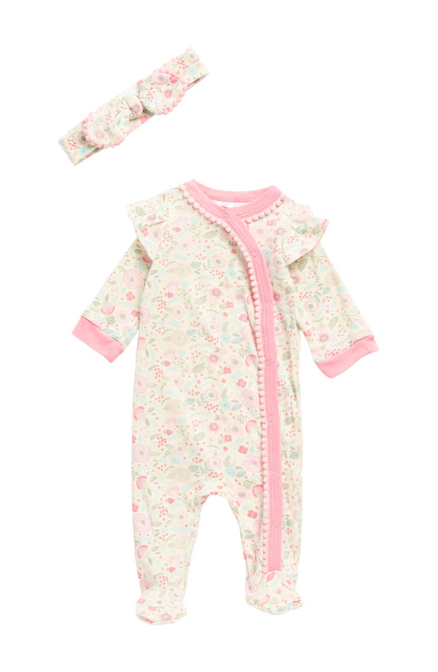 Floral Coverall with Headband Set Modern Baby
