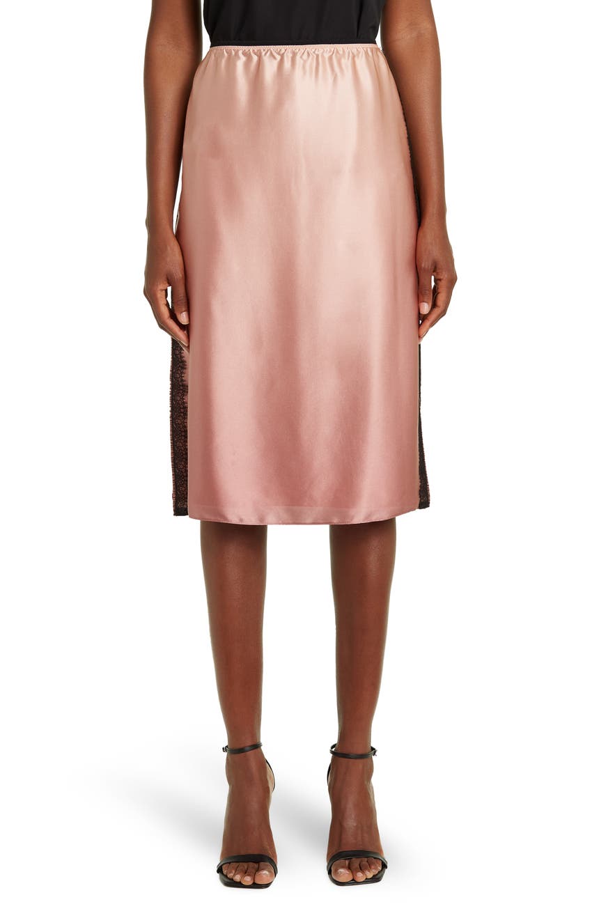 Шелковая юбка из шармеза с принтом «омбре» и кружевной отделкой Jason Wu