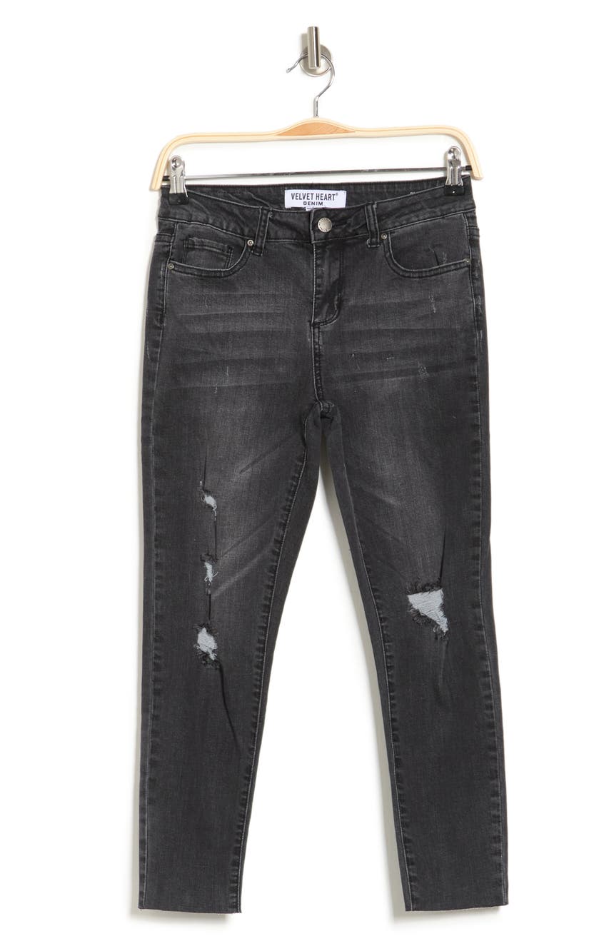 Укороченные джинсы скинни со средней посадкой Paola Velvet Heart