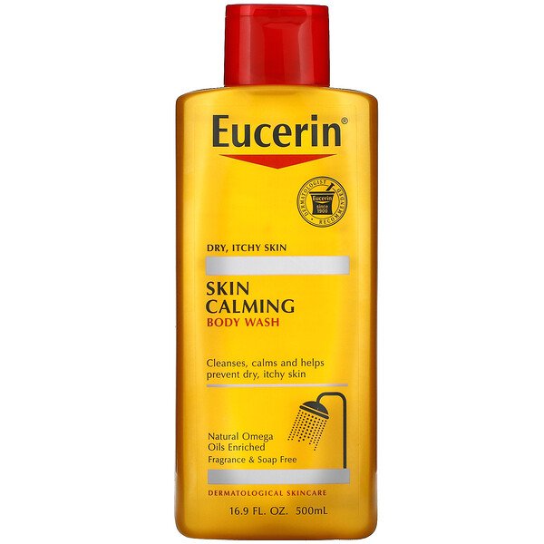 Успокаивающий гель для душа Skin Calming, без запаха, 16,9 жидких унций (500 мл) Eucerin