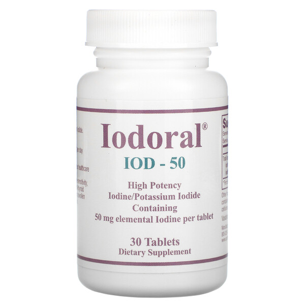 Йодорал, IOD-50, 50 мг, 30 таблеток Optimox