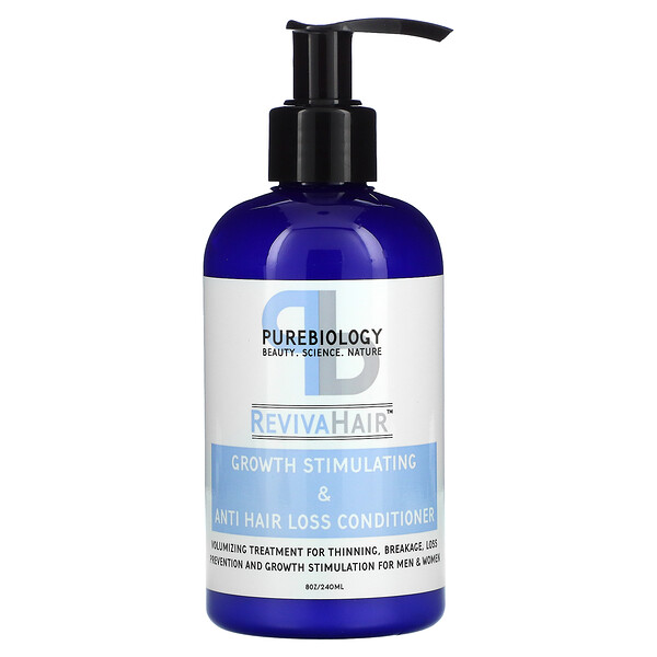 RevivaHair, Стимулирующий рост и кондиционер против выпадения волос, 8 унций (240 мл) Pure Biology