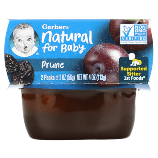 Natural for Baby, 1st Foods, чернослив, 8 упаковок по 2 унции (56 г) каждая GERBER