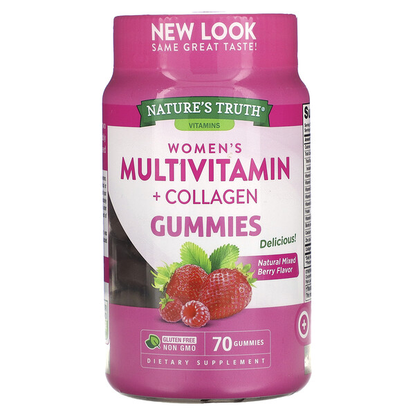 Women's Multivitmain + Collagen, натуральная ягодная смесь, 70 жевательных таблеток Nature's Truth