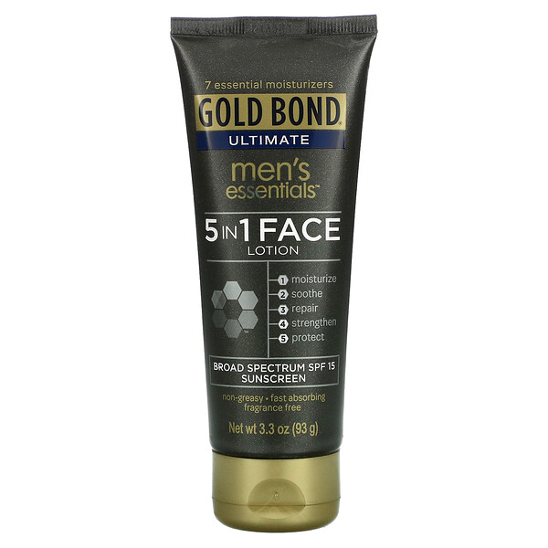 Ultimate, Лосьон для лица 5-в-1 для мужчин Essential, SPF 15, 3,3 унции (93 г) Gold Bond