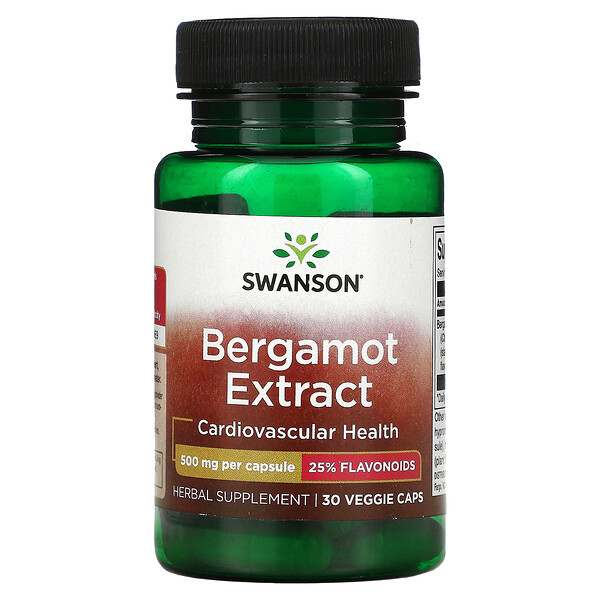 Bergamot Extract, 500 mg, 30 Veggie Caps (Вегетарианские капсулы) Swanson