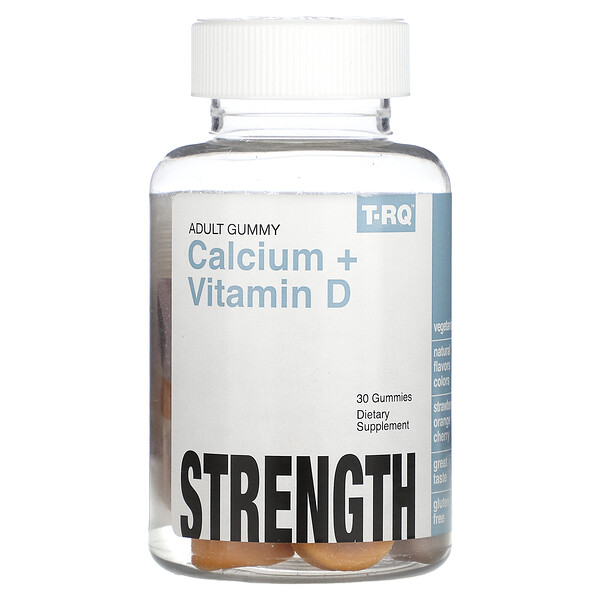 Кальций + Витамин D, со вкусом клубники, апельсина и вишни - 30 жевательных мармеладок - T-RQ T-RQ