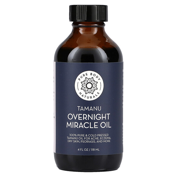 Масло Tamanu Night Miracle Oil, 4 жидких унции (118 мл) Pure Body Naturals