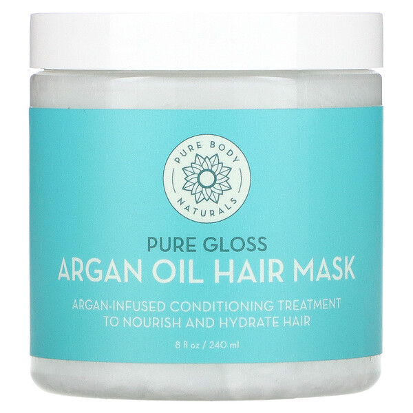 Маска для волос Pure Gloss с аргановым маслом, 8 жидких унций (240 мл) Pure Body Naturals
