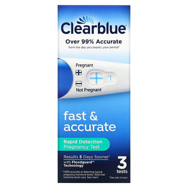Быстрый и точный, экспресс-тест на беременность, 3 теста Clearblue
