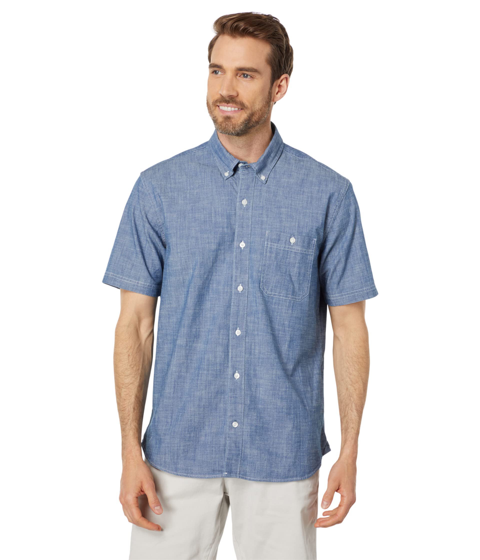 Мужская Повседневная рубашка L.L.Bean Comfort Stretch Chambray Short Sleeve L.L.Bean