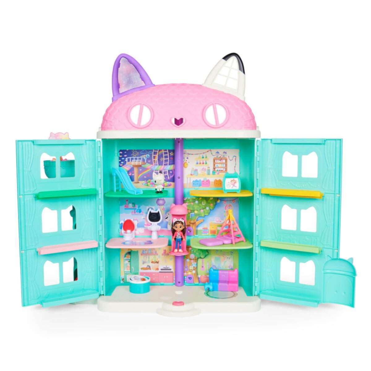 Кукольный домик Spin Master DreamWorks Gabby's Purrfect Dollhouse с 2 игрушечными фигурками и аксессуарами Spin Master