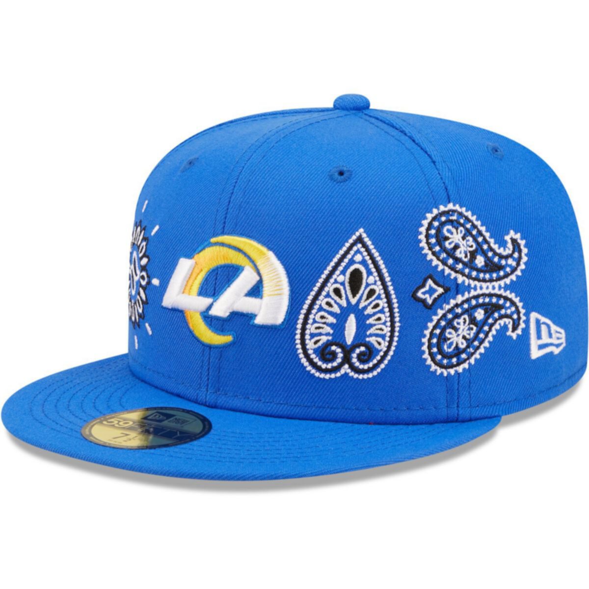Мужская приталенная шляпа New Era Royal Los Angeles Rams Bandana 59FIFTY New Era