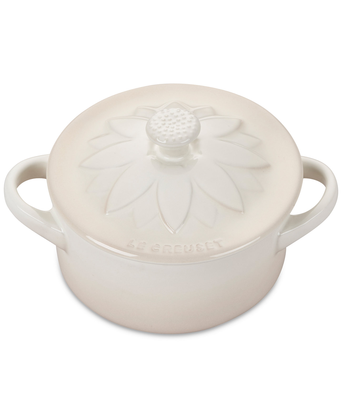 Stoneware 8 oz. Flower Mini Cocotte with Lid Le Creuset