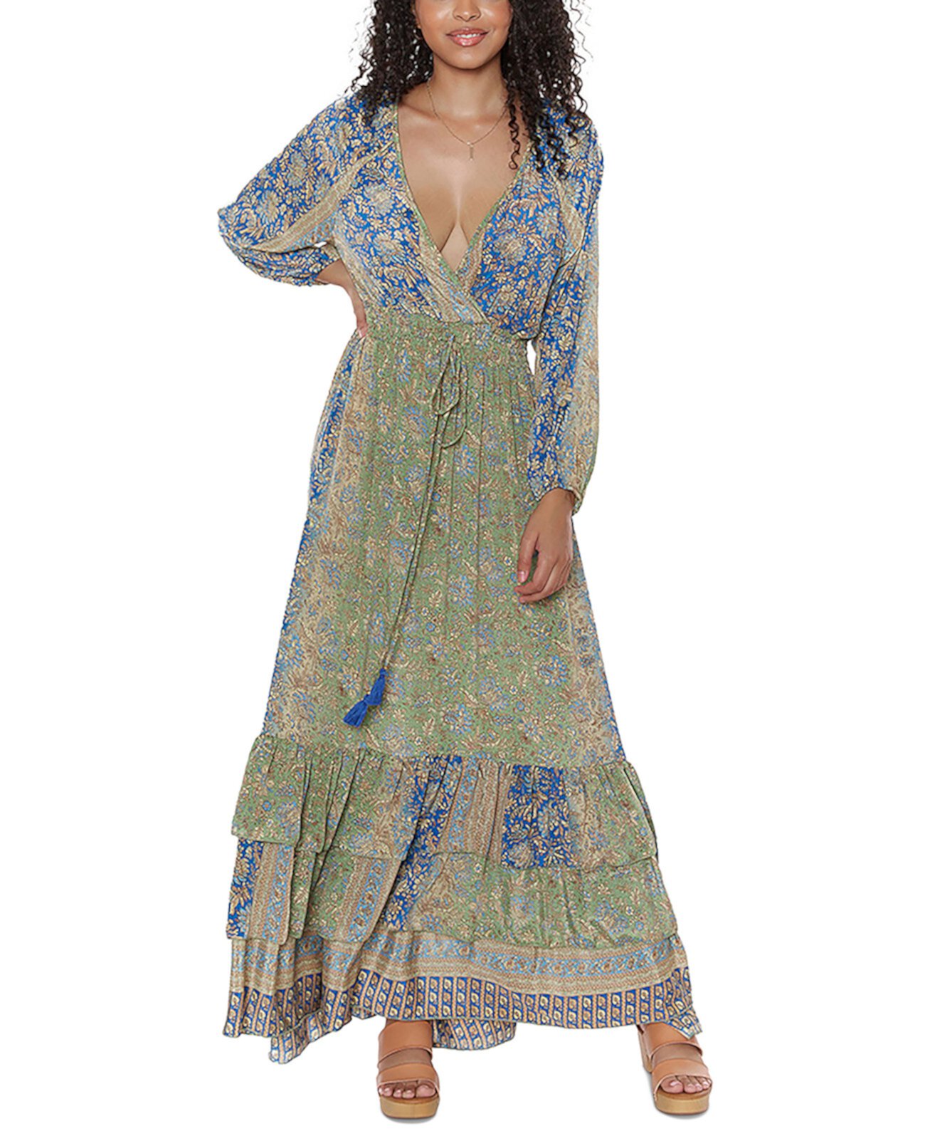 Женское многоярусное платье макси с принтом Jai RAGA