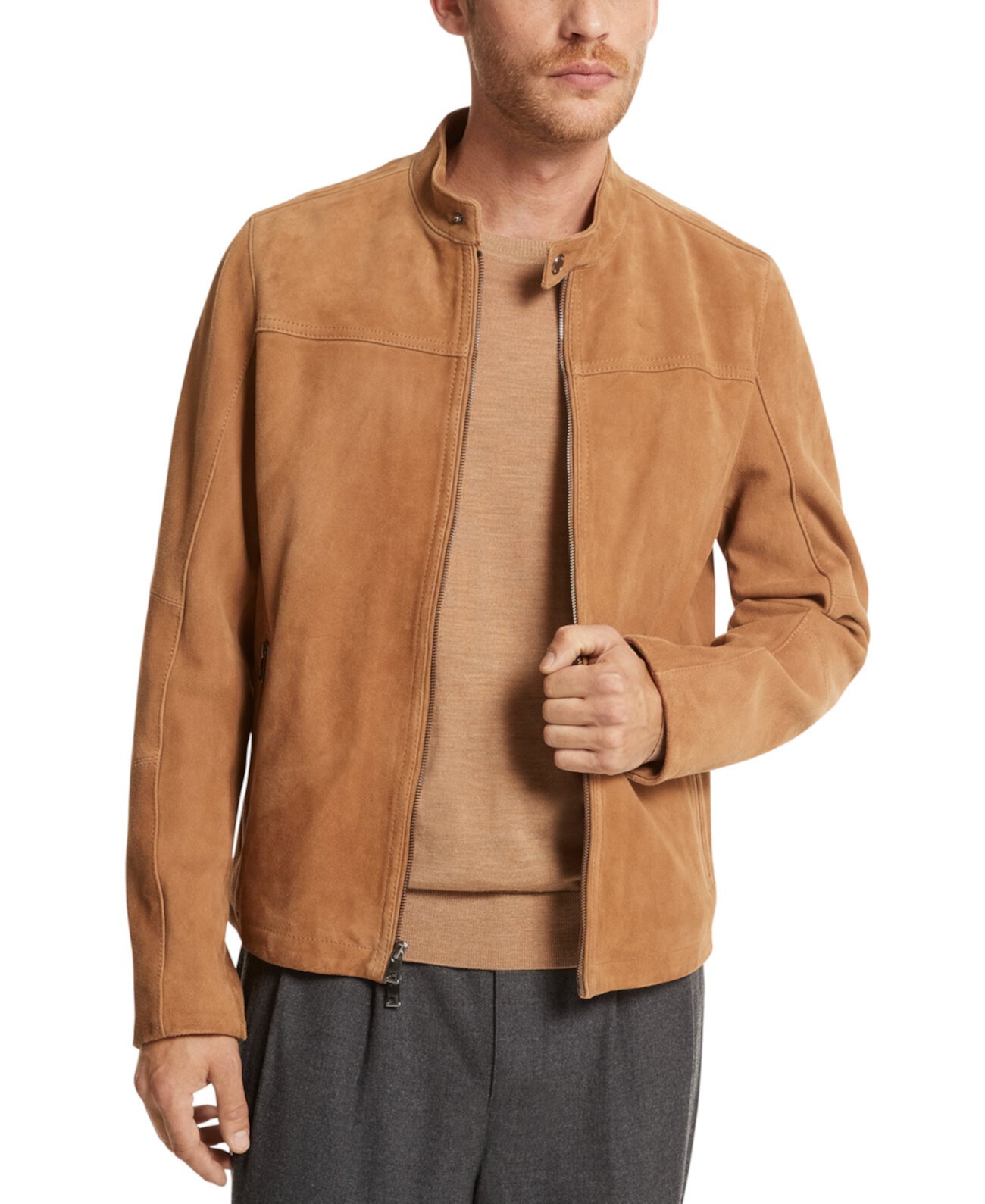 Мужская замшевая куртка-гонщик, созданная для Macy's Michael Kors