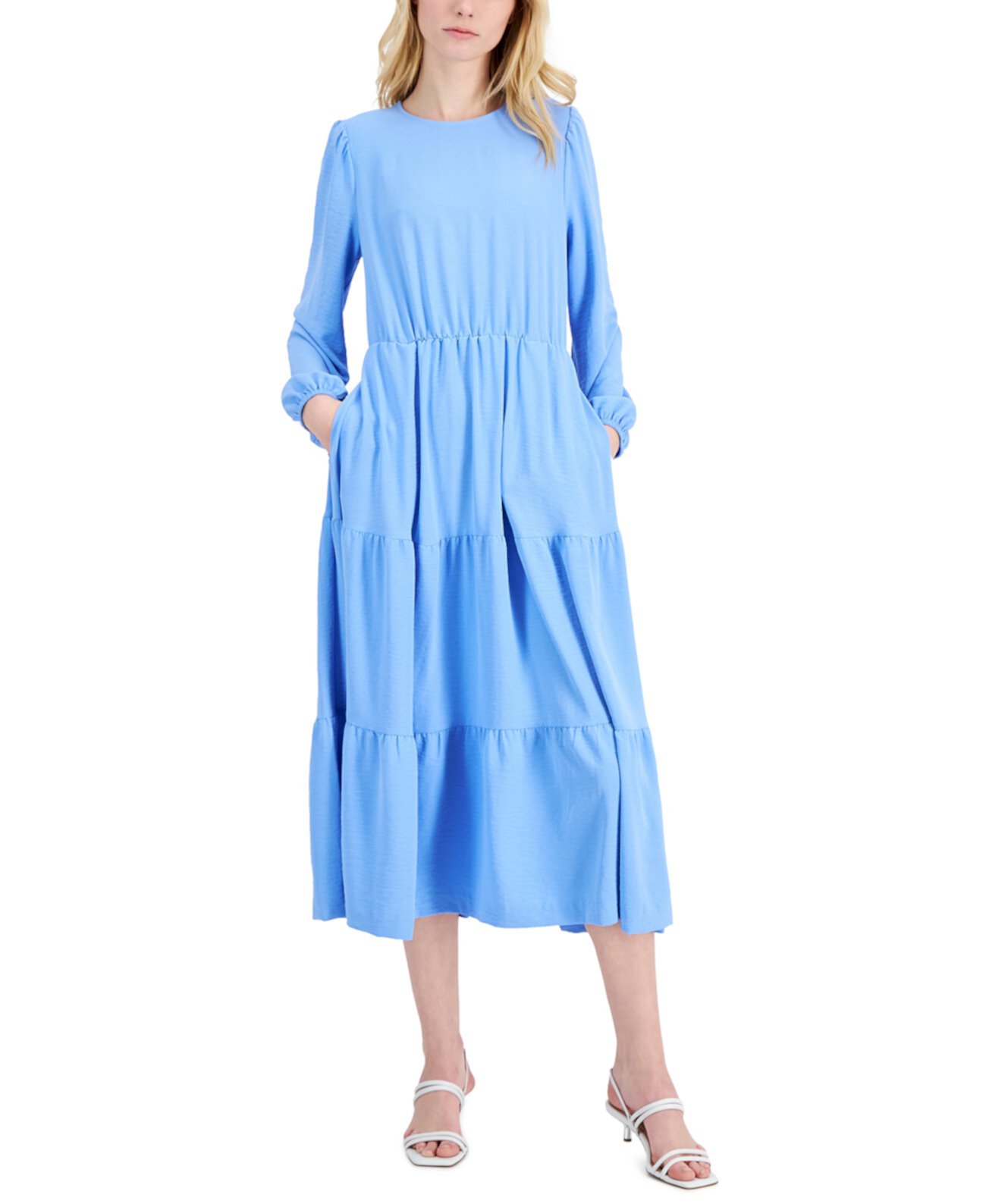 Многоярусное платье миди, созданное для Macy's Alfani