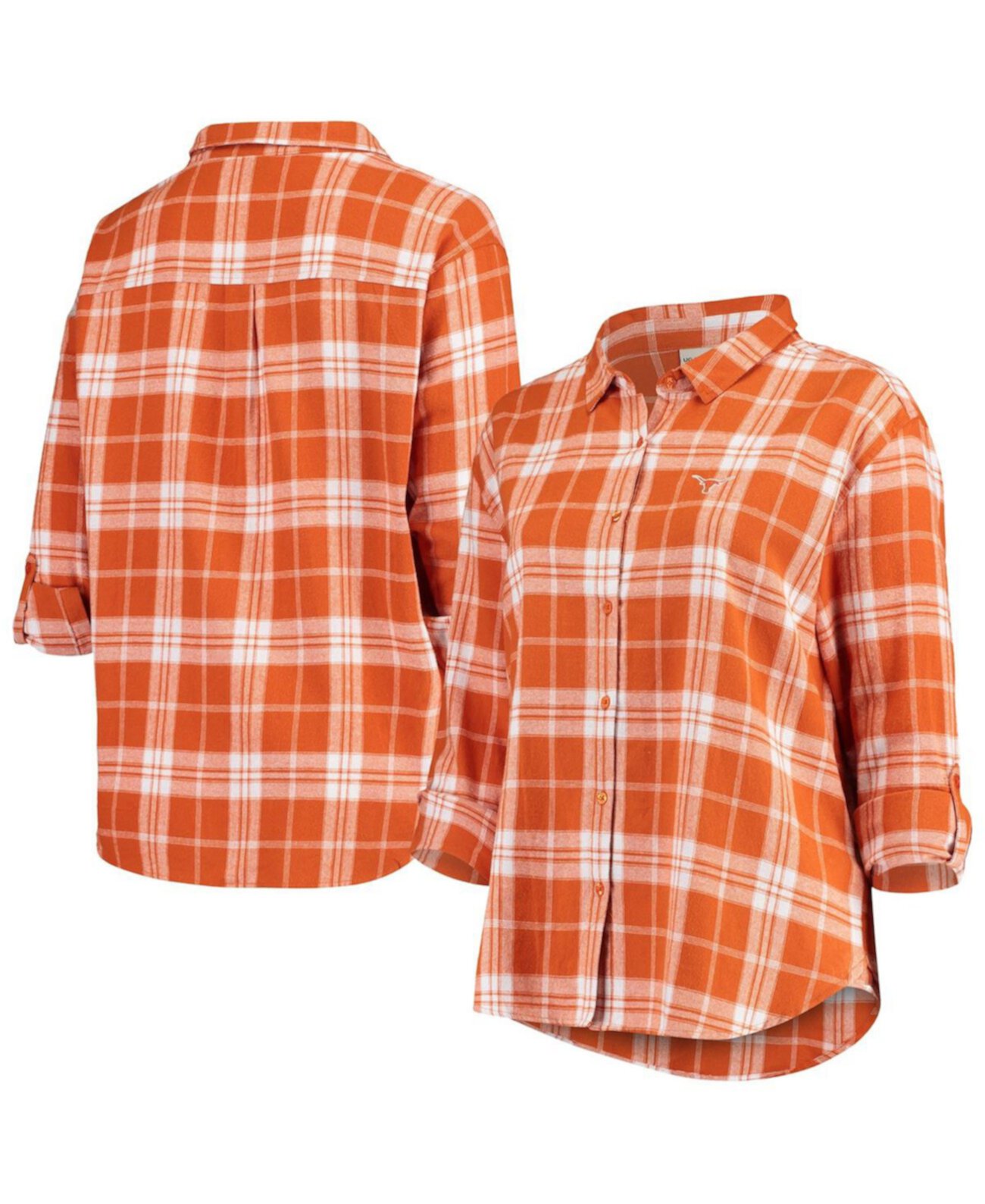 Женская фланелевая рубашка на пуговицах в клетку Texas Orange Texas Longhorns больших размеров Missy Boyfriend University Girl