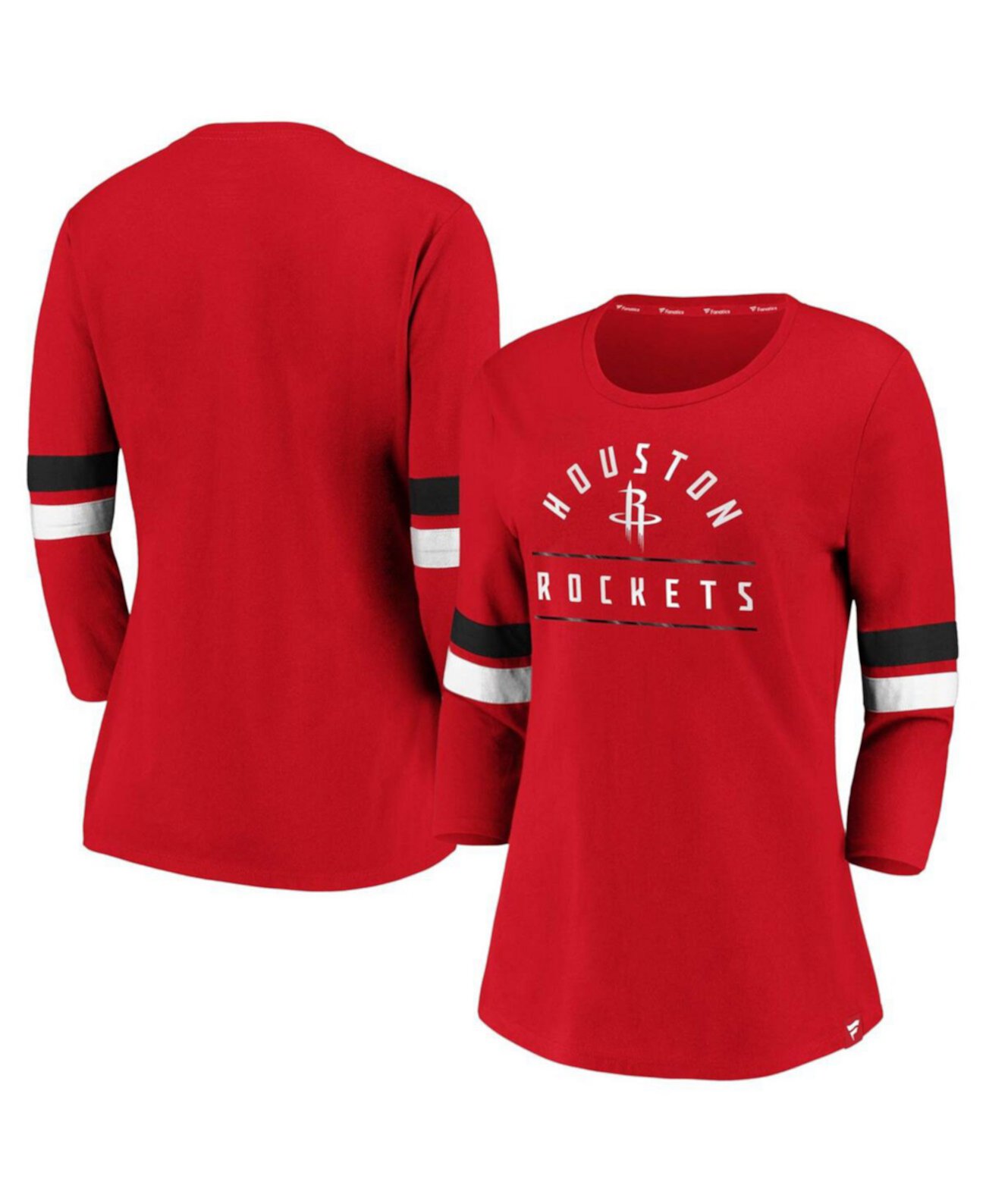 Женская фирменная красная футболка Houston Rockets Iconic Prolific Modern с рукавами 3/4 Fanatics