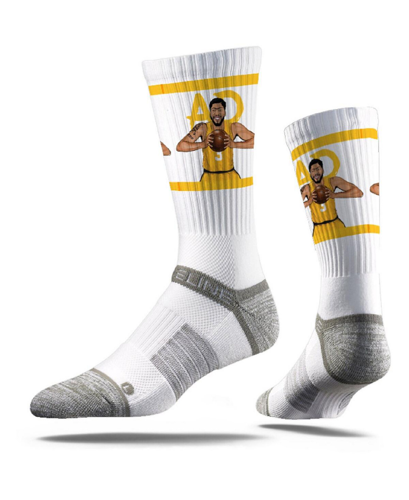 Мужские носки Anthony Davis Los Angeles Lakers Premium Player Action Full Sub Crew Strideline