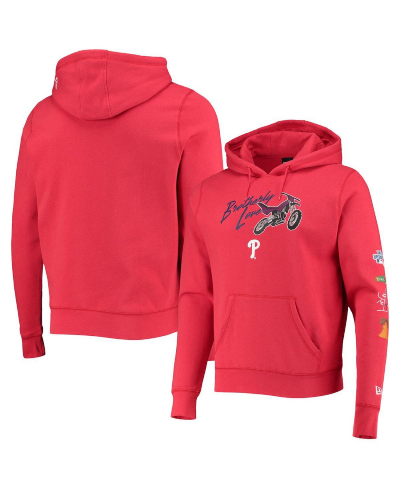 Мужская красная толстовка с капюшоном Philadelphia Phillies City Transit Pullover New Era