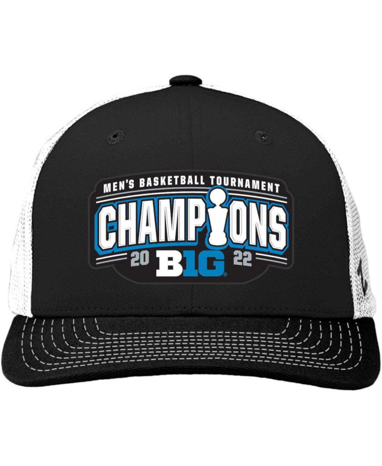 Мужская черная, белая регулируемая кепка Iowa Hawkeyes 2022 Big Ten для турнира чемпионов по баскетболу в раздевалке Zephyr