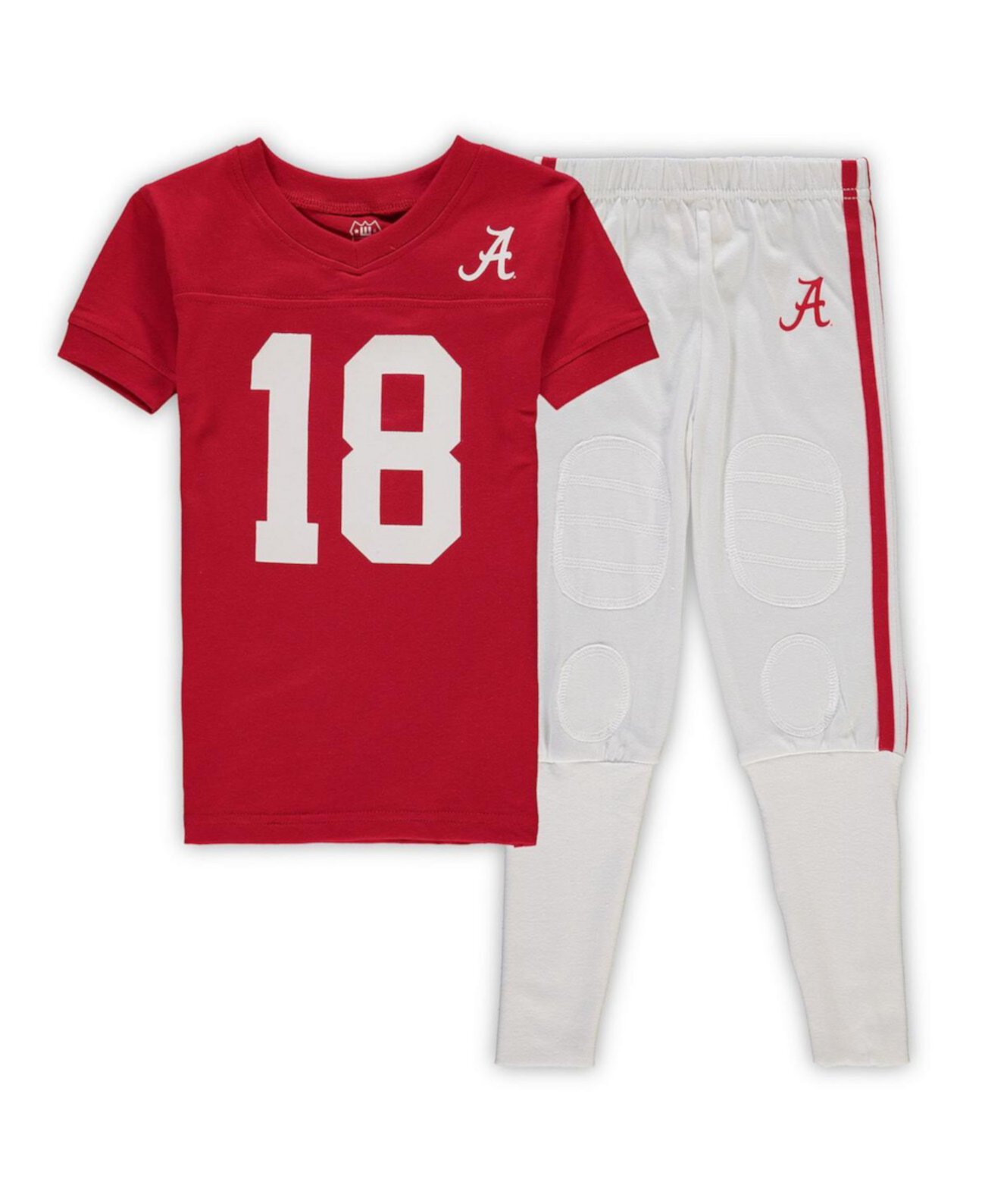 Футболка и брюки с v-образным вырезом для дошкольников Crimson Alabama Crimson Tide Football для мальчиков и девочек, комплект для сна Wes & Willy