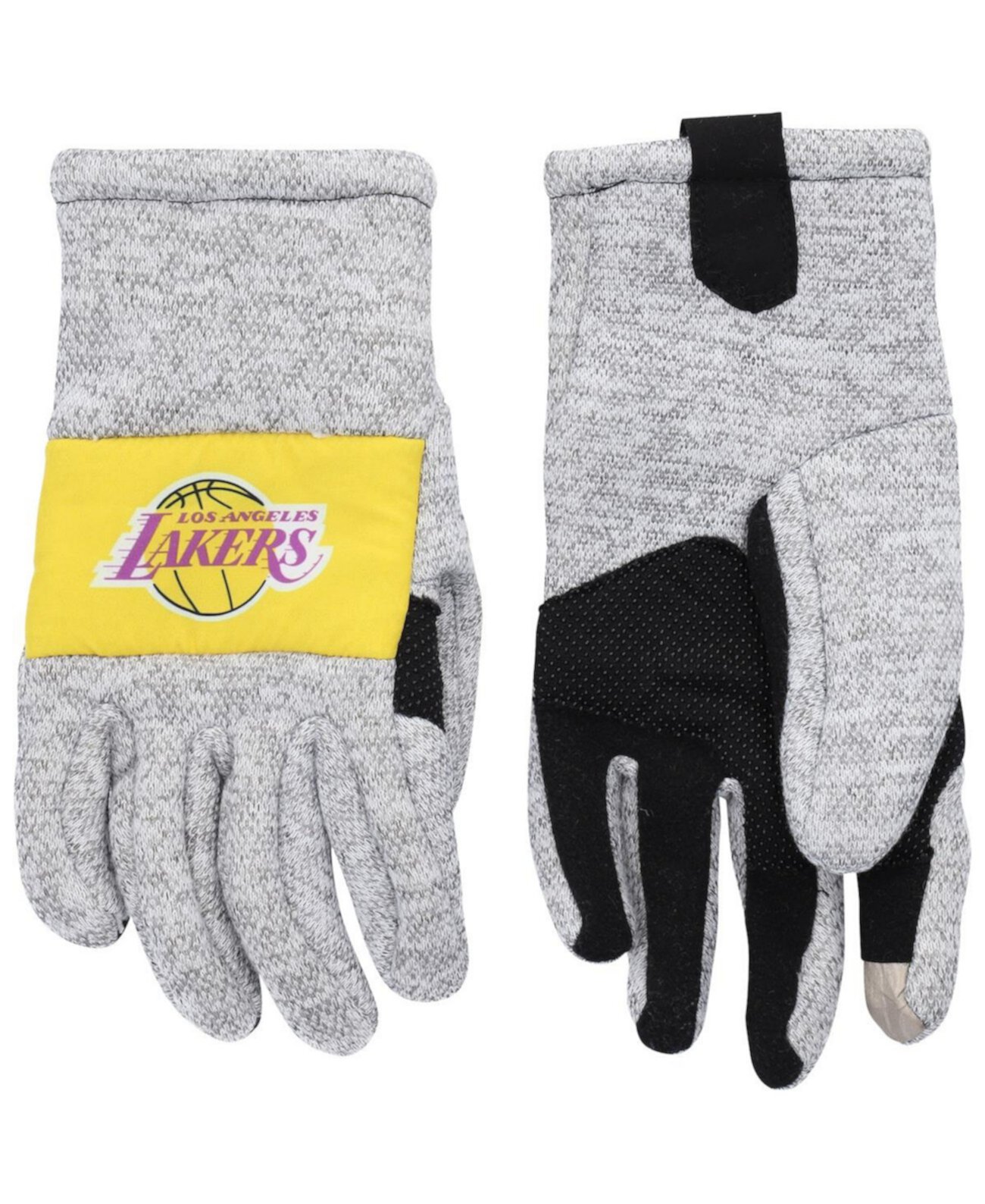 Мужские серые вязаные перчатки Los Angeles Lakers Team FOCO