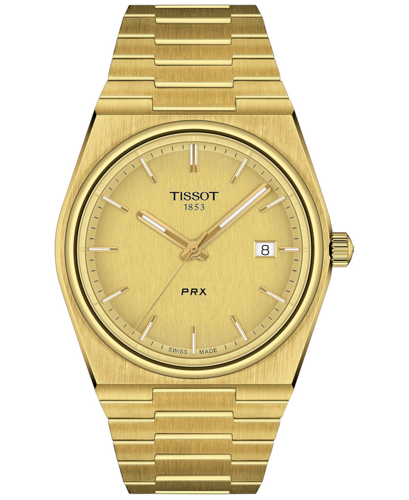 Мужские часы PRX с браслетом из нержавеющей стали золотистого цвета, 40 мм Tissot