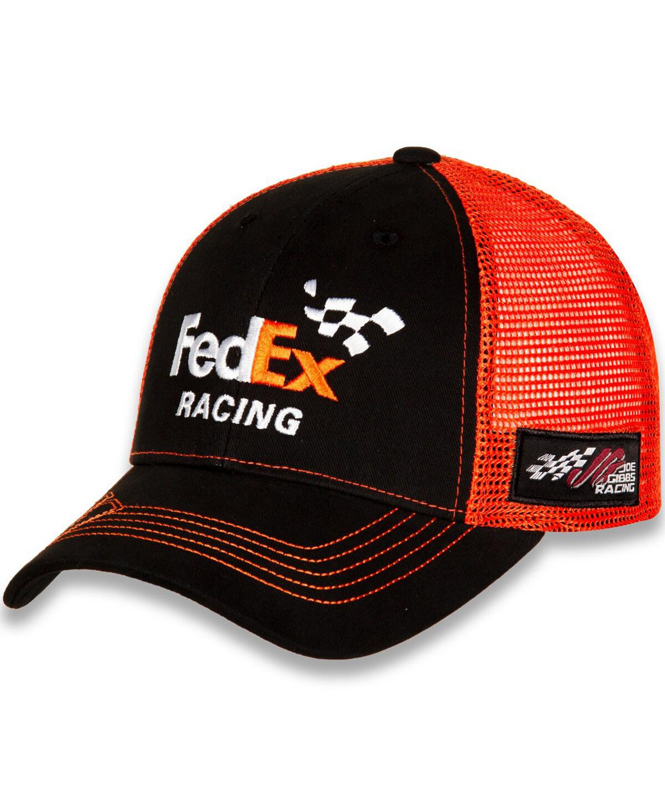 Мужская регулируемая шляпа FedEx черно-оранжевого цвета Denny Hamlin Joe Gibbs Racing Team Collection