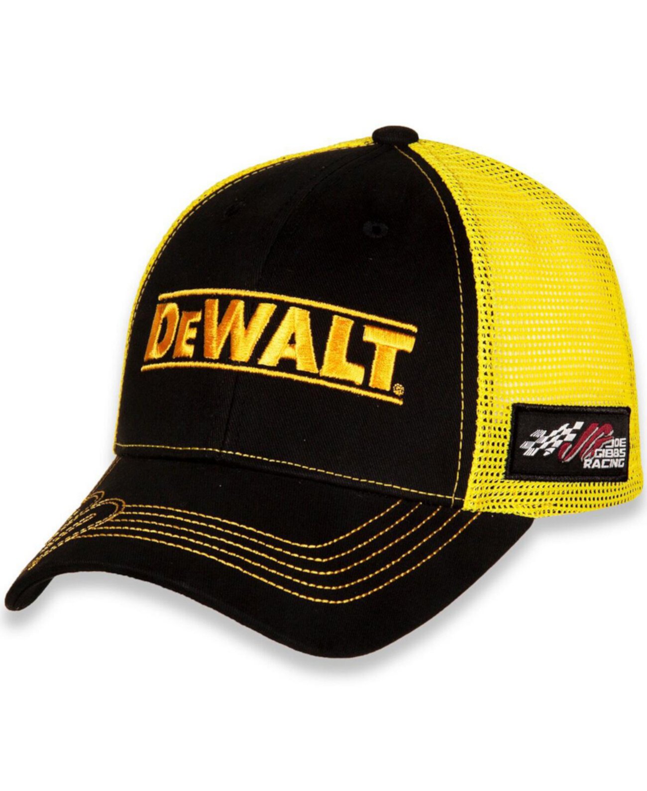 Мужская регулируемая шляпа Christopher Bell DeWalt черного, золотого цвета Joe Gibbs Racing Team Collection