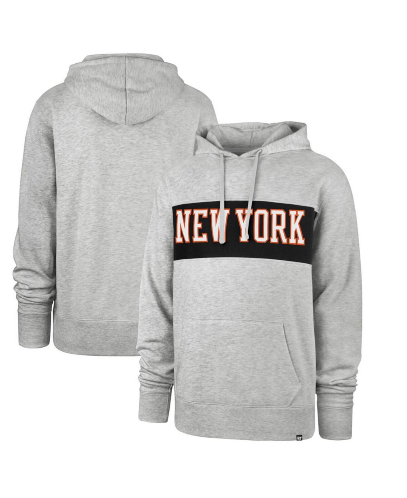 Мужской Пуловер '47 Gray New York Knicks 2021/22 City Edition Wordmark Chest Pass '47 Brand