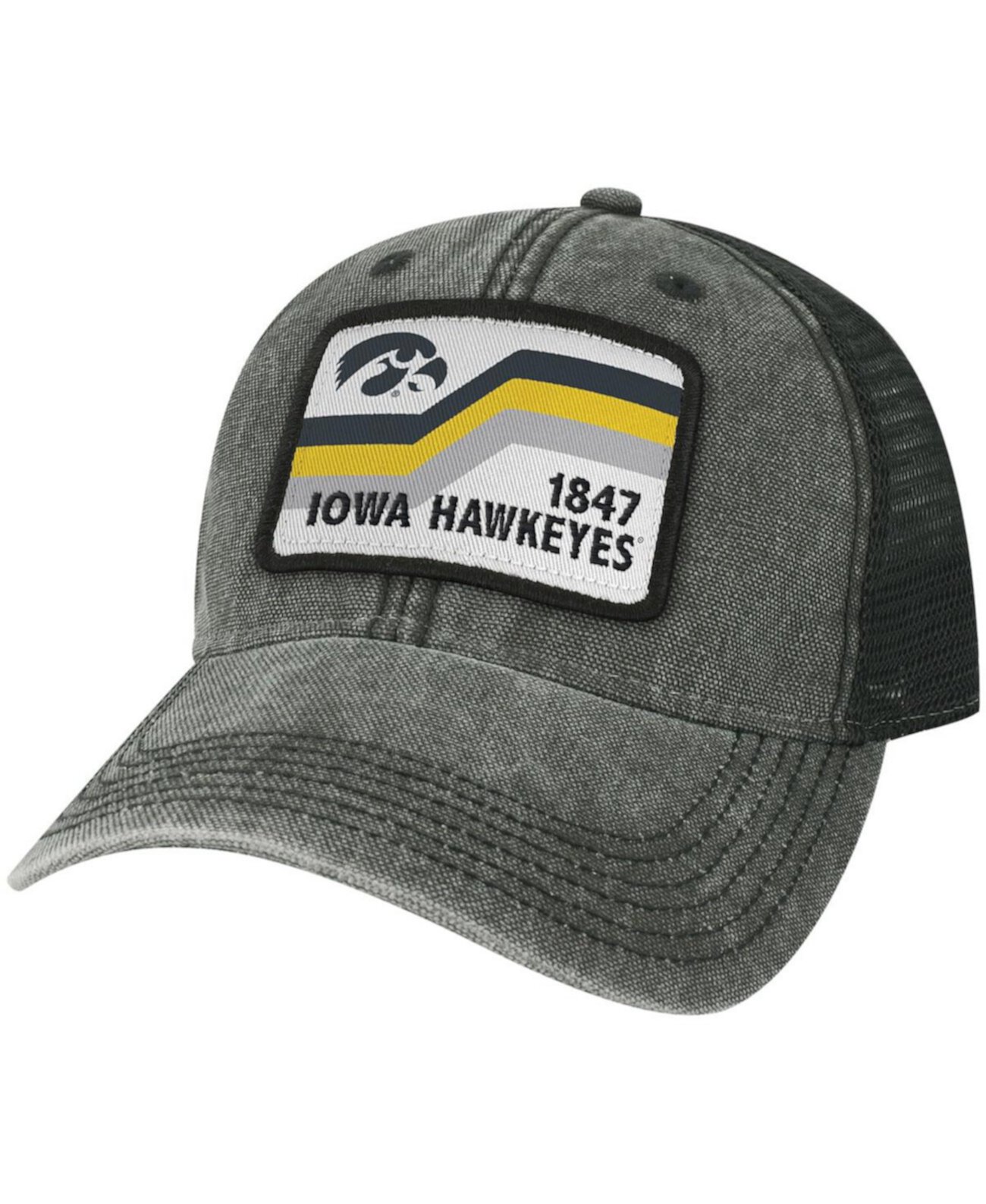 Мужская черная кепка Iowa Hawkeyes Sun & Bars Dashboard Trucker Snapback Legacy Athletic