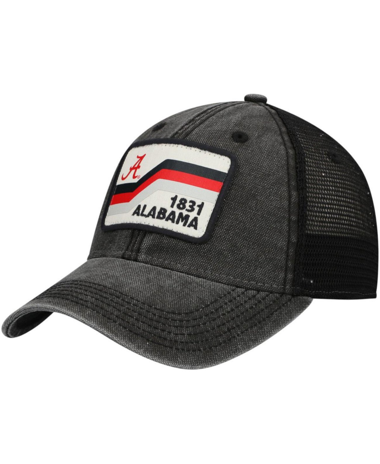 Мужская черная бейсболка Alabama Crimson Tide Sun & Bars Dashboard Trucker Snapback Legacy Athletic