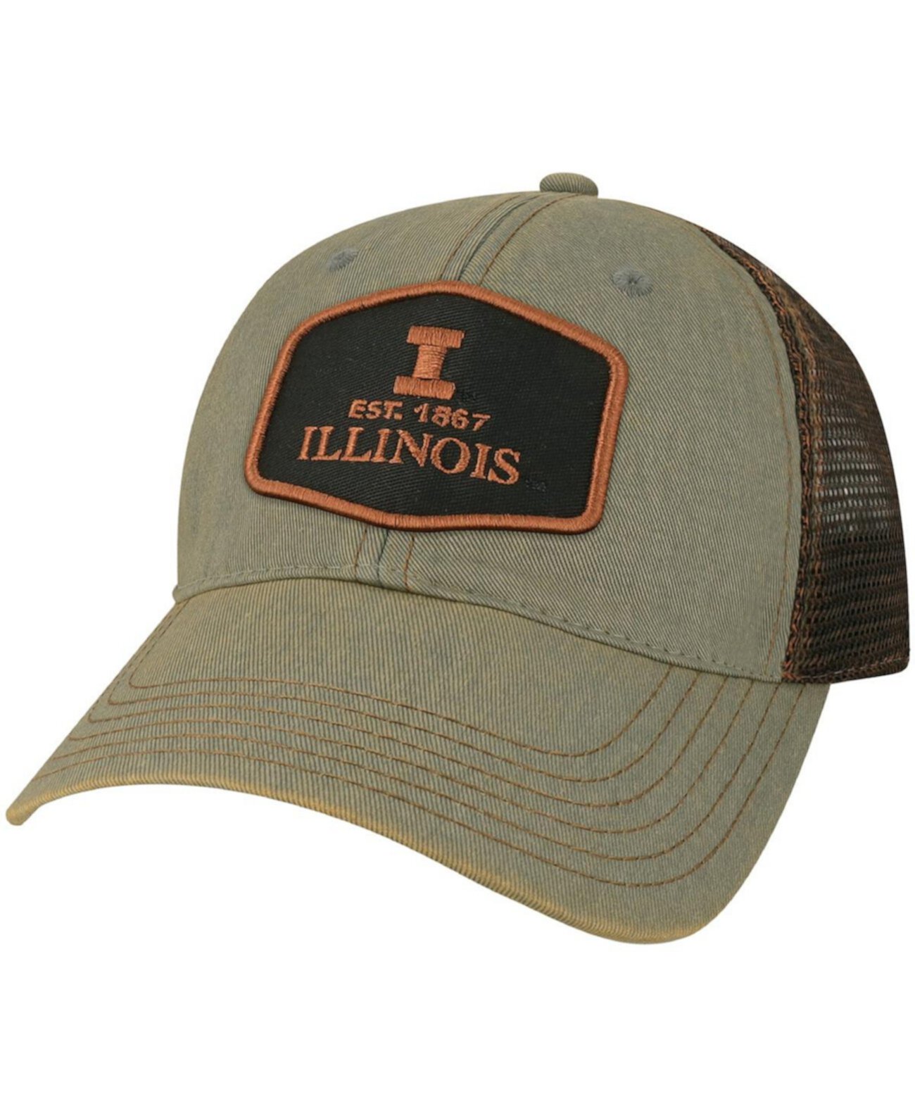 Men's Gray Illinois Fighting Illini Practice Old Favorite Trucker Snapback Hat Legacy Athletic