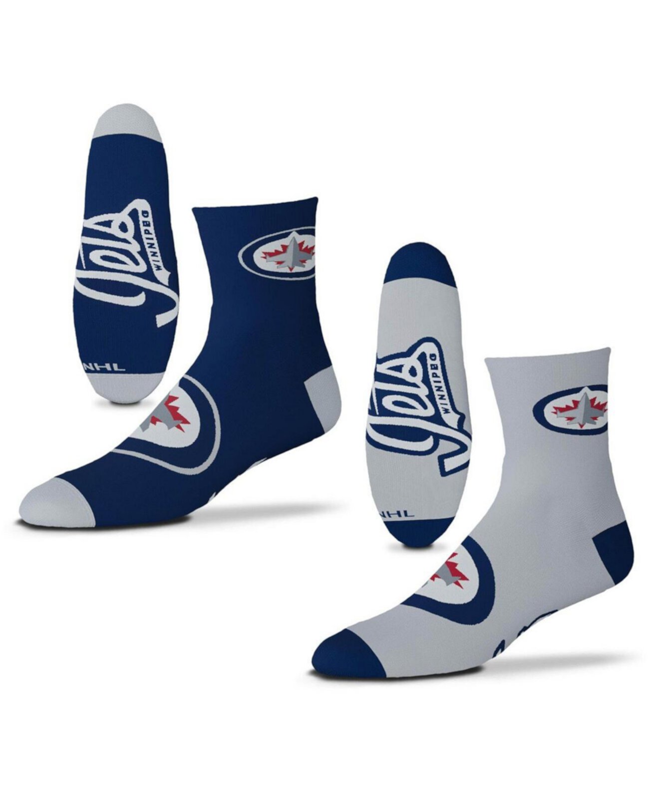 Набор из двух мужских носков Winnipeg Jets Team длиной в четверть длины For Bare Feet