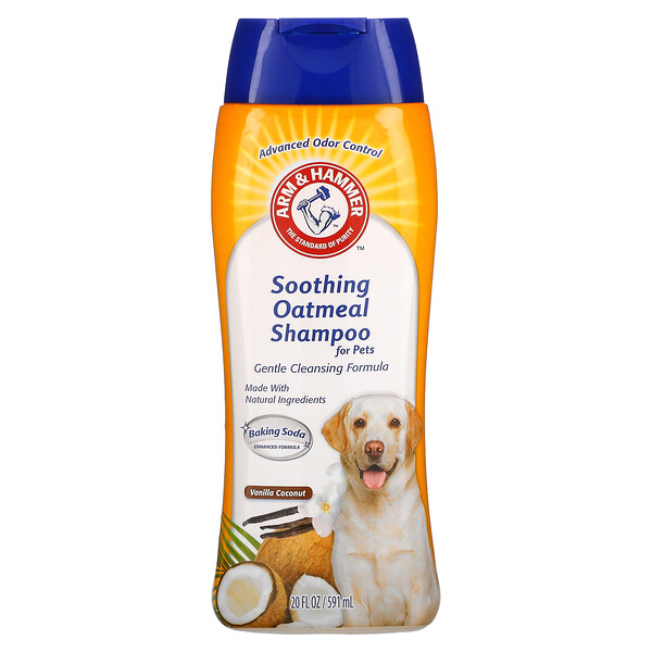 Soothing Oatmeal Shampoo for Pets, Vanilla Coconut, 20 fl oz (Жидкие унции) (591 ml) Arm & Hammer