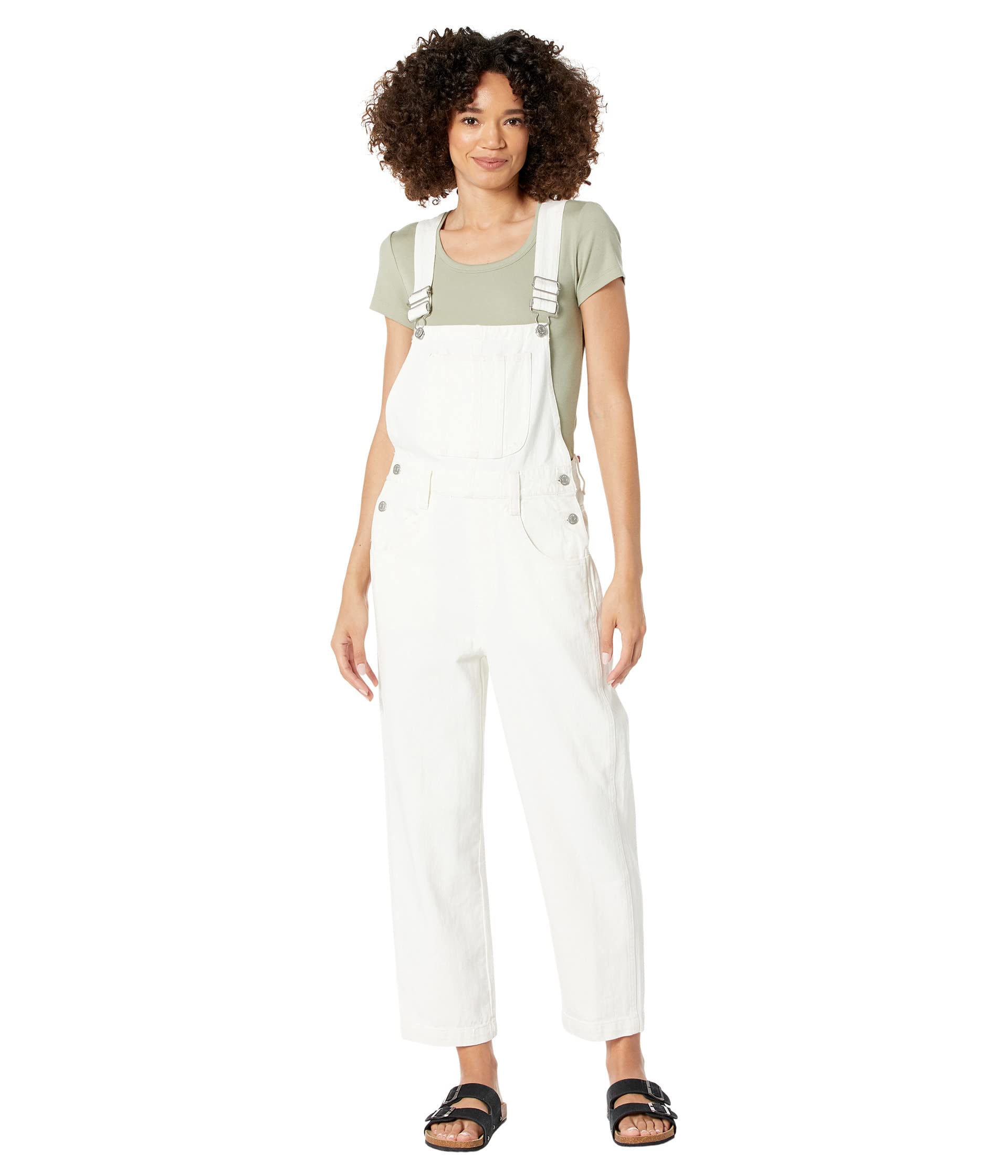 Straight-Leg Overalls in Tile White Madewell