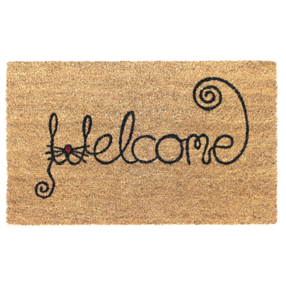 RugSmith Welcome Cat Face Doormat - 18'' x 30'' RugSmith