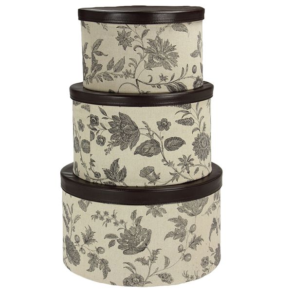 Household Essentials Floral 3-pc. Hat Storage Box Set Household Essentials