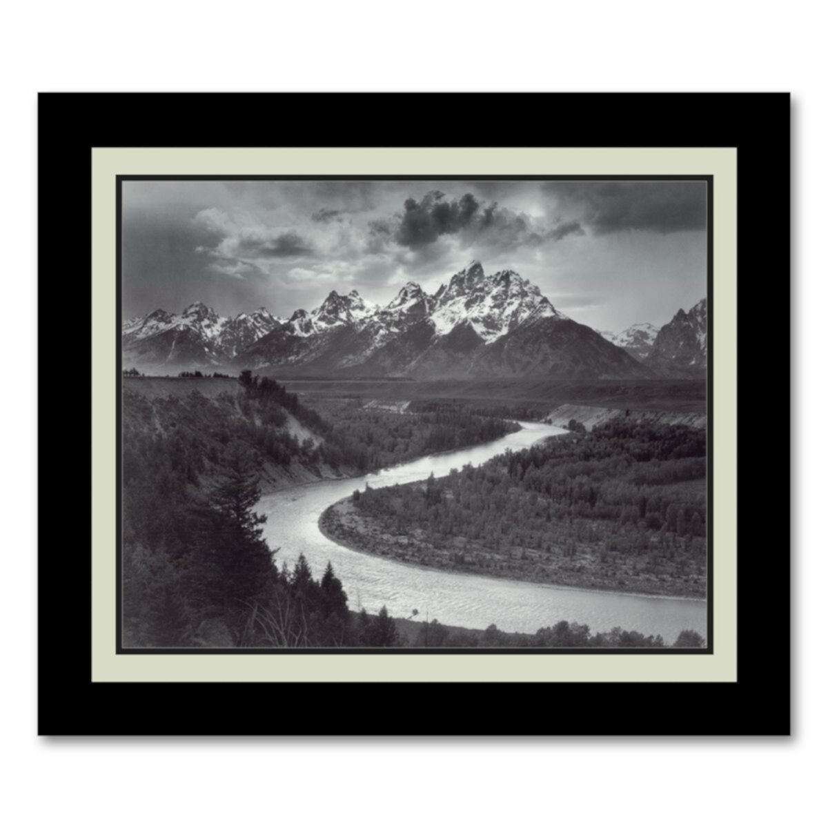 &#34;The Tetons and the Snake River, Grand Teton National Park, Wyoming, 1942&#34; Framed Wall Art Amanti Art