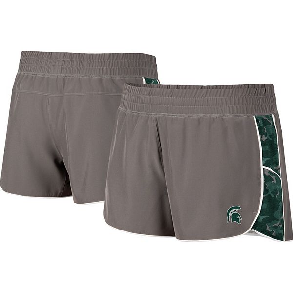 Женские шорты Colosseum Grey/Green Michigan State Spartans Pamela с подкладкой Colosseum