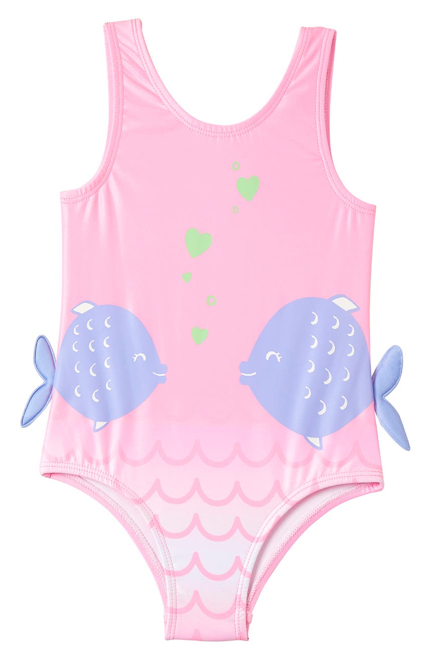 Swimming Fish Print 3D Tail One-Piece Swimsuit Wippette