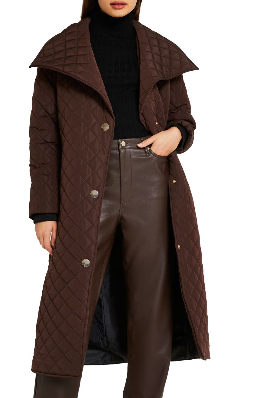 Fallaway Quilted Padded Coat RIVER ISLAND