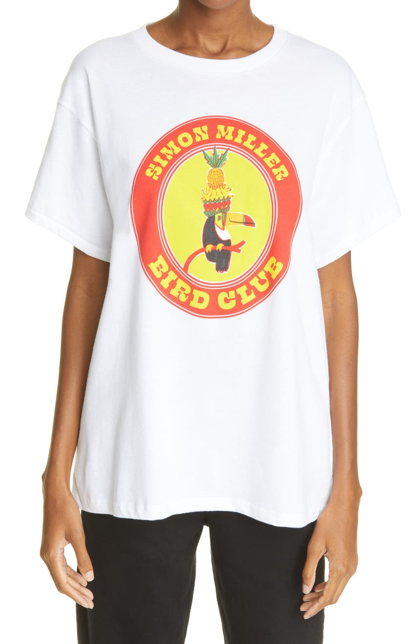 Хлопковая футболка с рисунком Bird Club Simon Miller