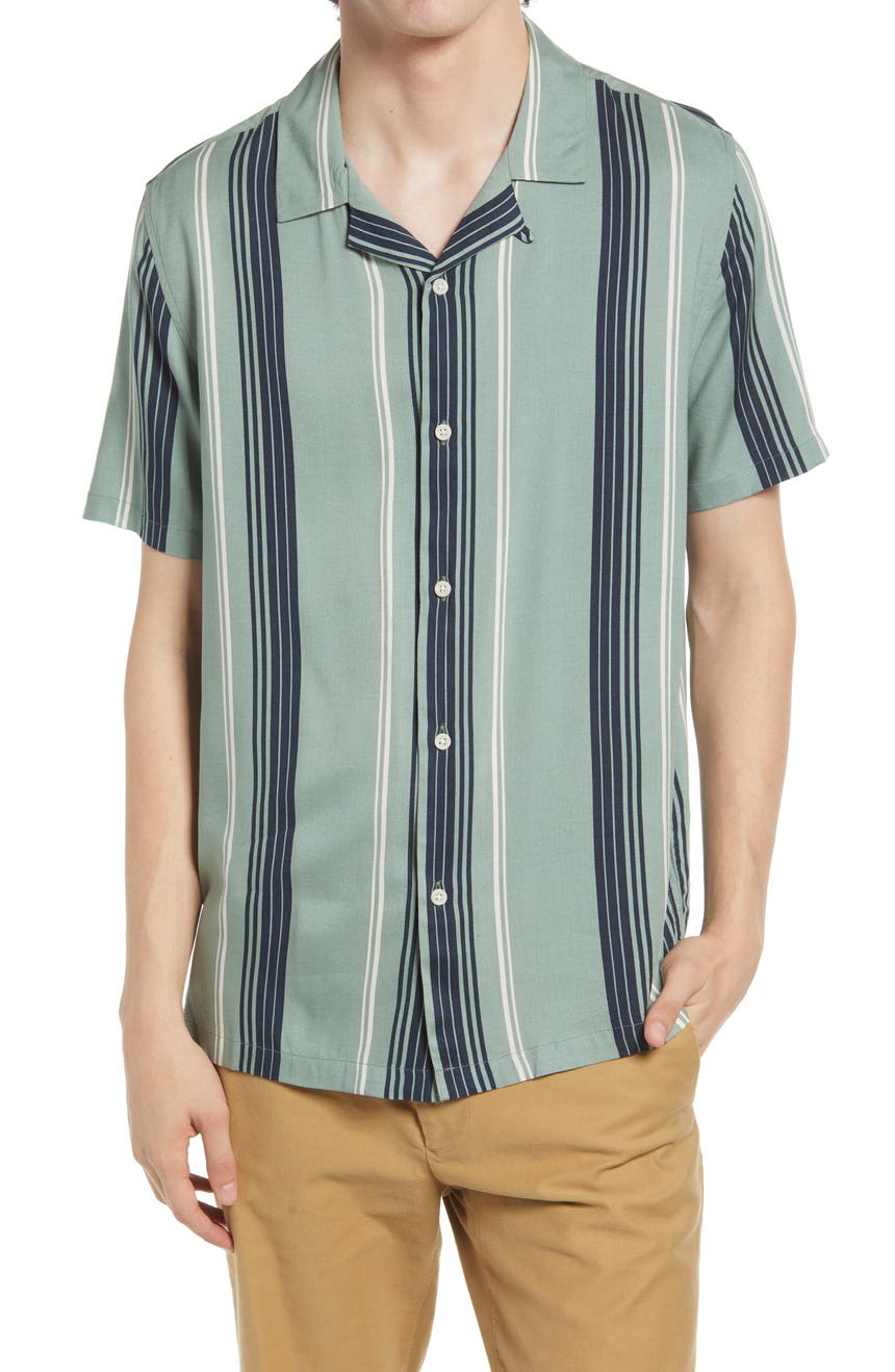 Stripe Short Sleeve Button-Up Shirt TOPMAN
