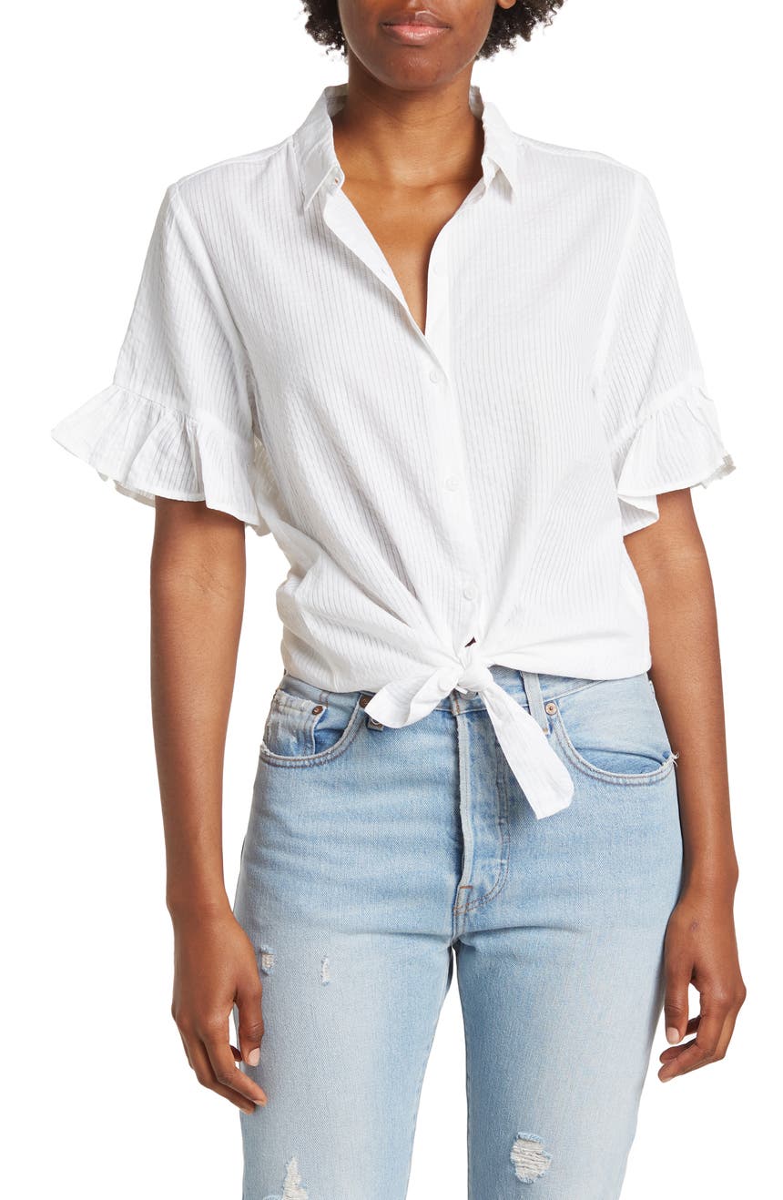 Collared Button Down Blouse BeachLunchLounge